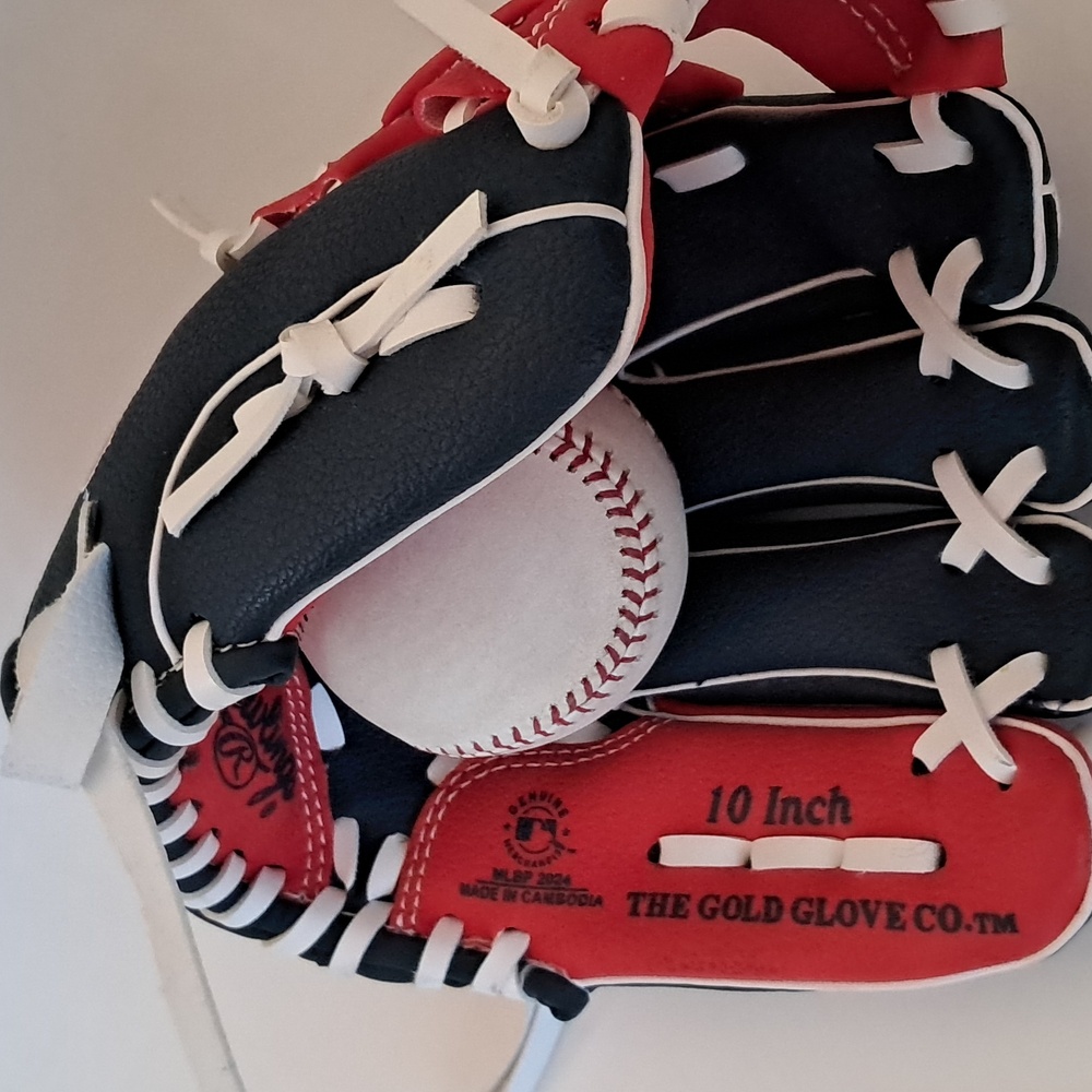 Red Sox Youth Baseball 10 Inch Mitt Boston Rawlings Red Navy White Right Hand - Picture 4 of 11